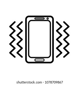mobile phone with vibrate icon vector
