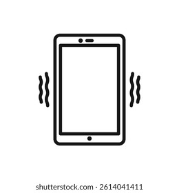 Mobile phone vibrating icon line art vector