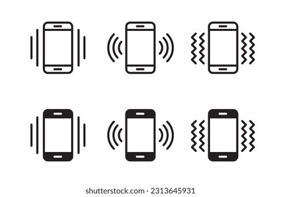 Mobile phone vibrating icon vector ringtone symbols for app web logo banner icon button - Vector File