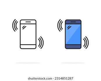 Icono de vibración de teléfono móvil símbolo de ringtone vectorial para aplicación logotipo web botón icono - Archivo vector