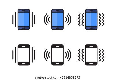 Mobile phone vibrating icon vector ringtone symbols for app web logo banner icon button - Vector File