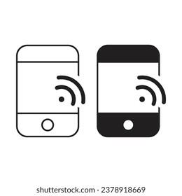 Mobile phone vibrating icon vector ringtone symbols for app web logo banner icon button - Vector File