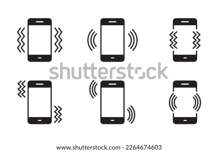 Mobile phone vibrating icon vector ringtone symbols for app web logo banner icon button - Vector