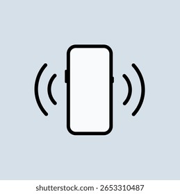 Mobile phone vibrating line icon. Isolated. Mobile phone vibrating icon vector ringtone symbol for app web logo banner icon button. Vibration mode icon. Phone vibrating sign symbol