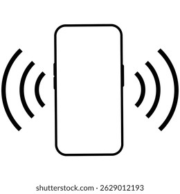 Icône de vibration de téléphone mobile, icône d'Image vectorielle de sonnerie de téléphone mobile.  Sonnerie du smartphone. Symbole d'icône de smartphone vibrant. Illustration vectorielle.