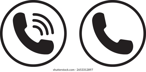 Icono de vibración del teléfono móvil. Conjunto de iconos de teléfono de Vector. Diseño de dispositivo digital, Smartphone negro, Smartphone sonando, Smartphone con un símbolo de pantalla en blanco,
