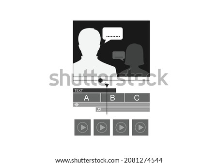 Mobile phone video editing application screen. Application video editing display on Smartphone.