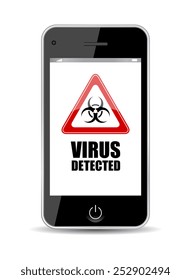 Mobile phone virus icon