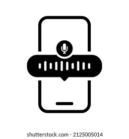 Teléfono móvil con mensaje de voz. Notas de voz. Mensaje de audio. Ilustración del vector