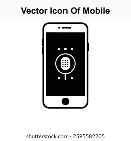 Mobile Phone Voice Recorder Application Interface Vector Icon