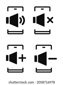 Mobile phone volume audio icon. Illustration vector