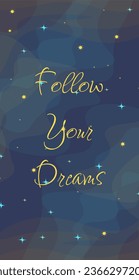 Mobile Phone Wallpaper Instagram Stories Motivation Quote Text On Stars For Night Sky Vector Horoscope Lunar Astrology Mystical Abstract Background