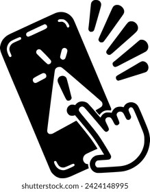 Mobile phone warning alert, attention vector icon. filled flat sign sign, symbol, vector, art