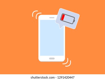 Mobile phone is warning very low battery.