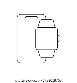 Mobiltelefon mit tragbarem Uhrgerätsymbol