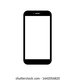 mobile phone with white blank screen isolated on white background. vector illustration