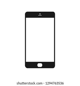 Mobile phone with white screen. Smartphone mockup. Vector isolated on white background.
