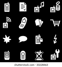 Iconos web blancos para teléfonos móviles
