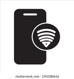 Mobile phone wifi icon vector illustration on white background 