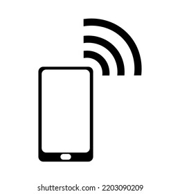 Mobile phone wifi vector icon. Wireles signal design