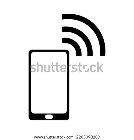 Mobile phone wifi vector icon. Wireles signal design