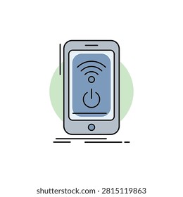 Mobile phone with wireless internet symbol