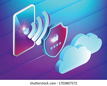Drahtloses Mobilfunk-Passwortschutz-Cloud-Computing