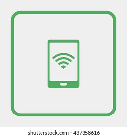 Mobile phone with wireless sign icon.