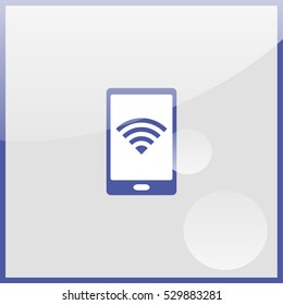 Mobile phone with wireless sign icon.