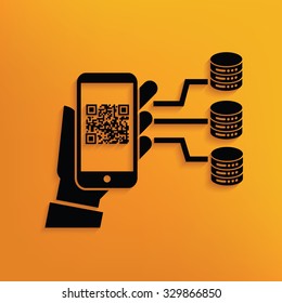 Mobile phone,network on yellow background,clean vector