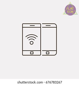 mobile phones communication by inernet line icon