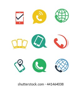 Mobile Phones Communication Gadget Icon Vector Set