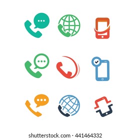 Mobile Phones Communication Gadget Icon Vector Set