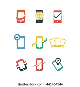 Mobile Phones Communication Gadget Icon Vector Set