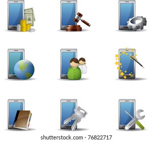 Mobile phones icon set