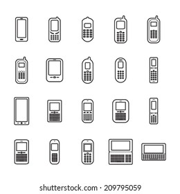 Mobile phones icons set