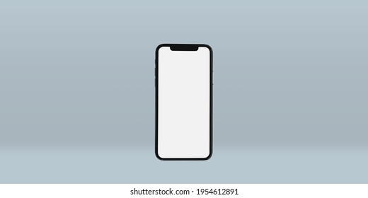 Los teléfonos móviles se burlan en diferentes ángulos aislados, la perspectiva 3d mira la burla celular con la pantalla vacía blanca aislada por mostrar el diseño de ui ux app o sitio web. Broma de smartphones realista.