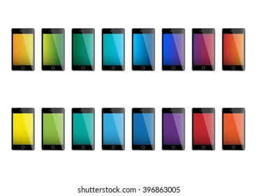 mobile phones on a white background