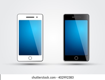 teléfonos móviles en fondo blanco