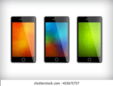 mobile phones on a white background