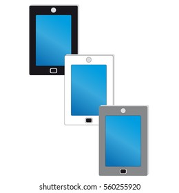 Mobile phones on white background. Vector illustration.