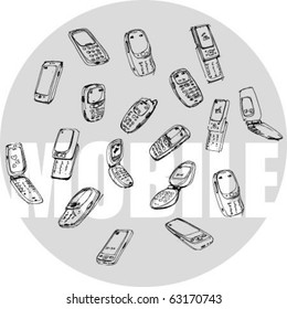 mobile phones - rough sketch