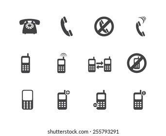 Mobile phones silhouettes of retro and modern mobile phones icons. vector illustration