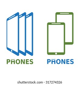 Mobile phones vector flat design