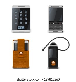 mobile phones vector icon set xxl