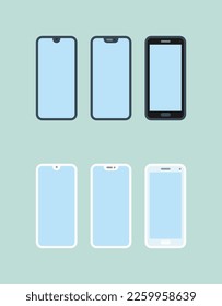 Conjunto de iconos vectoriales de teléfonos móviles