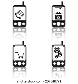 Mobile phones vector icons. A collection of web design elements.