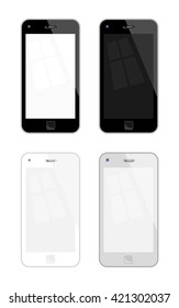 Mobile Phones. Vector Illustration Of Mobile Phones. Four variations, No Transparency, No Gradient Used