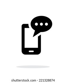 Mobile phonewith message icon on white background. Vector illustration.