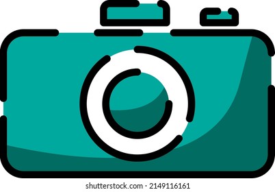 Cámara fotográfica móvil, ilustración, vector sobre fondo blanco.